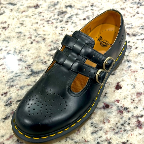 Doc Martens 12916 Mary Jane Black Leather Shoes w/Double Buckle US Women’s Sz 10 - Picture 1 of 3